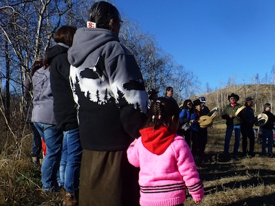 [ Tsilhqotin War Song, Tsilhqotin War Song sung at Lhatassain (Klatsassin) Memorial Day, October 26, 2003 at Fish Trap, Liam Haggerty, Copyright Great Unsolved Canadian Mysteries Project  ]