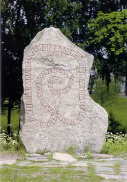 Gripsholm runestone, S 179 by Gripsholm castle in Mariefred, Kmbo parish Sdermanland, Sweden.