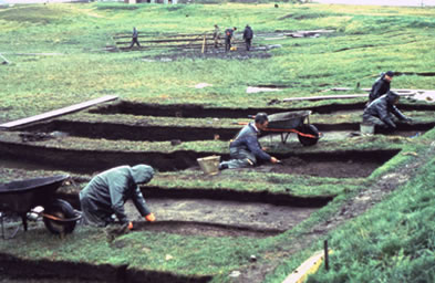 Fouilles de la tourbire, 1976